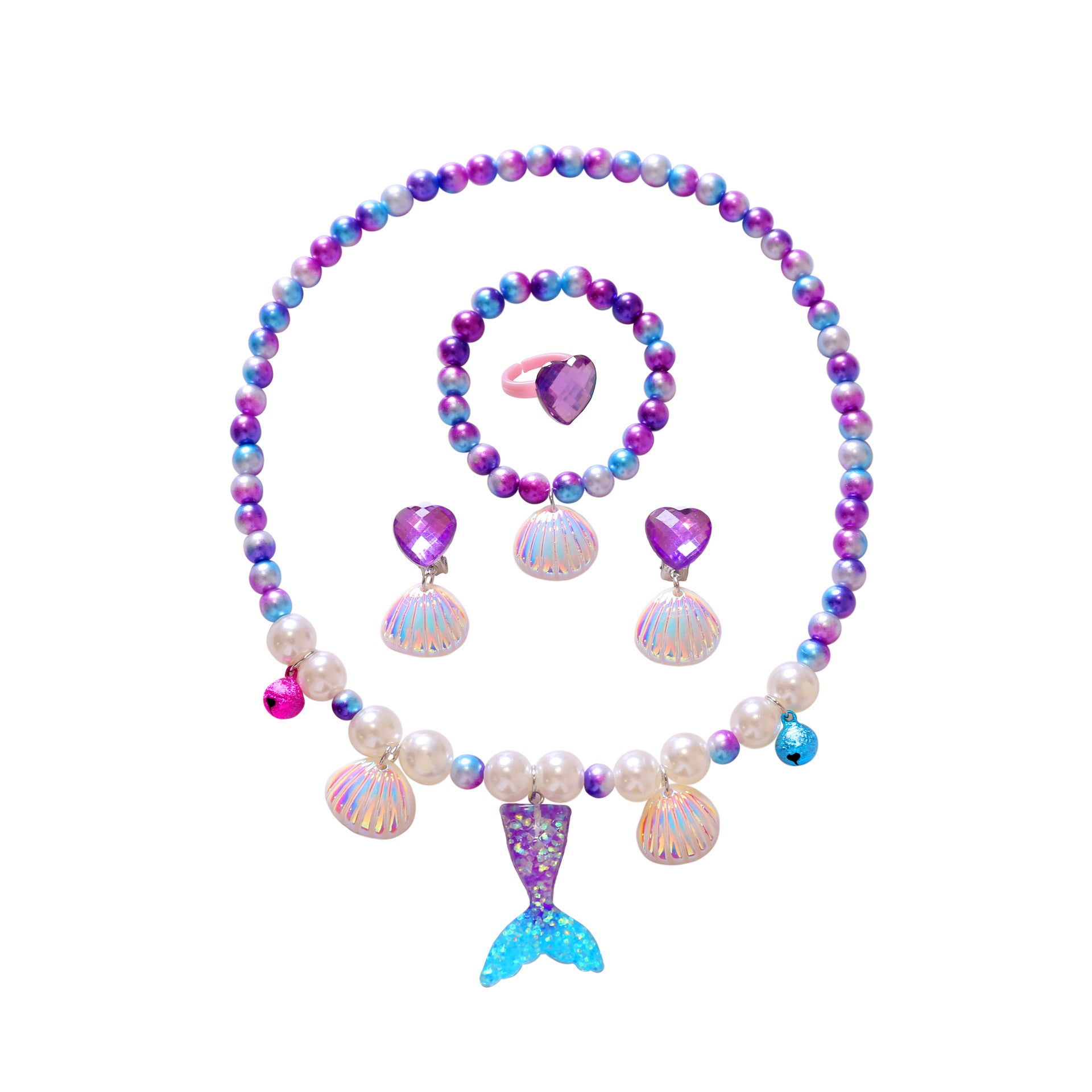 MERMAID JEWELRY SET - NECKLACE - EARRINGS - RING - BRACELET - 12447
