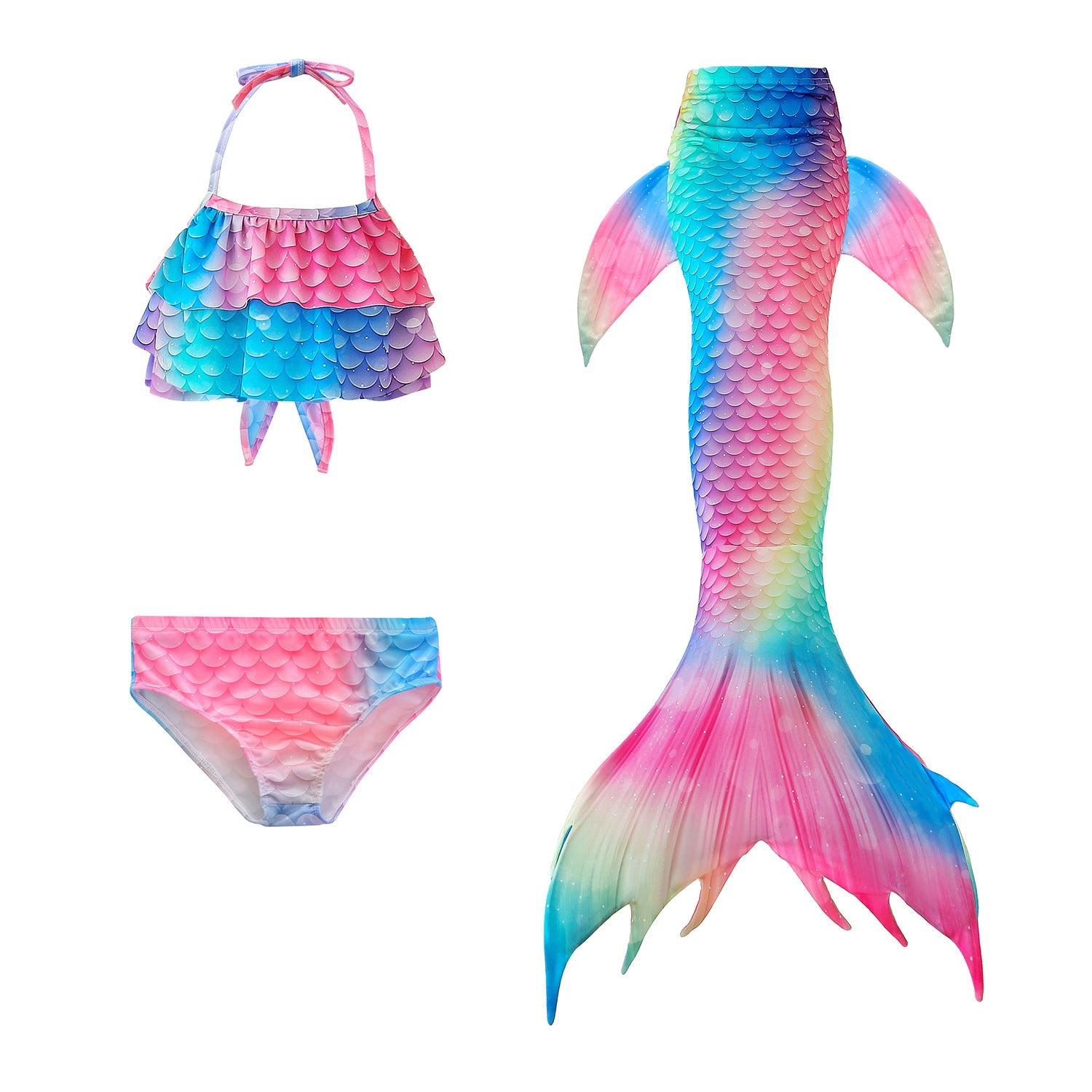 SET OF BIKINI SWIMSUIT FOR GIRLS WITH MERMAID TAIL - 11997