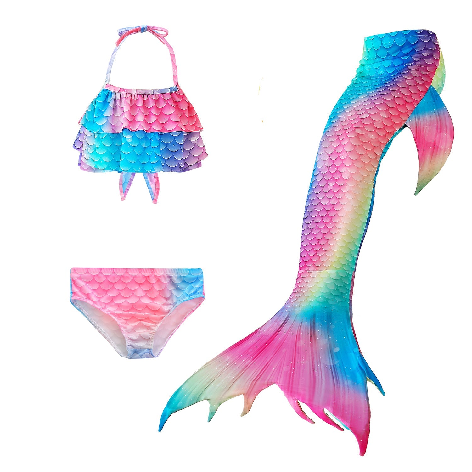 SET OF BIKINI SWIMSUIT FOR GIRLS WITH MERMAID TAIL - 11997