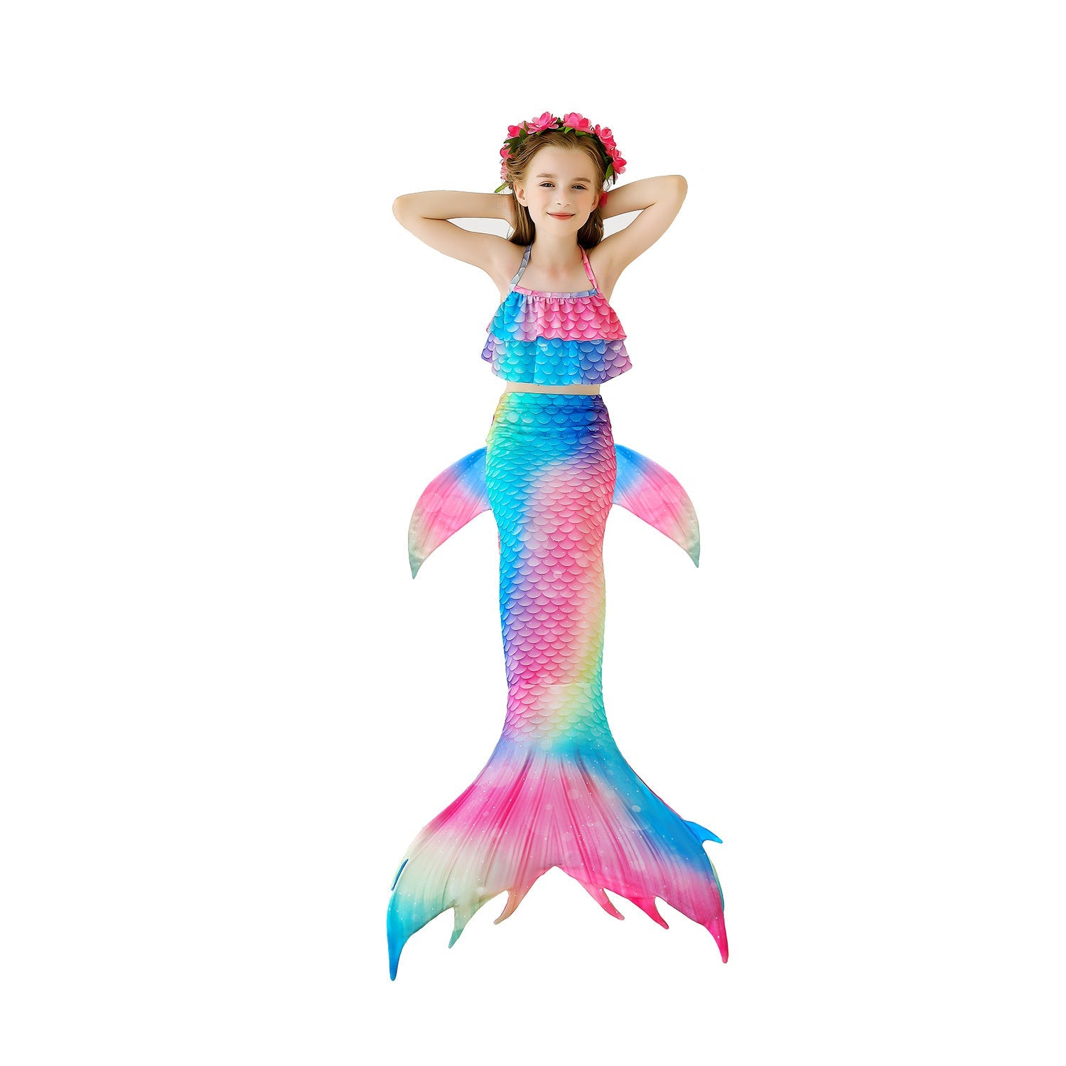 SET OF BIKINI SWIMSUIT FOR GIRLS WITH MERMAID TAIL - 11997