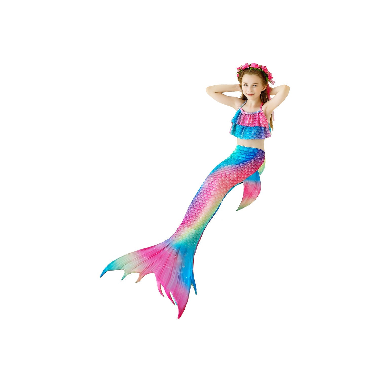 SET OF BIKINI SWIMSUIT FOR GIRLS WITH MERMAID TAIL - 11997
