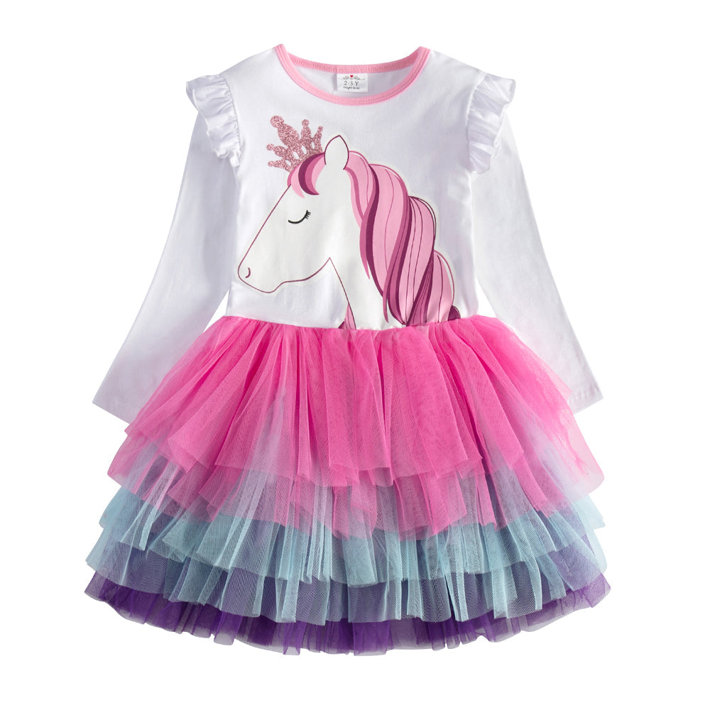 LONG SLEEVED DRESS WITH UNICORN - 10800