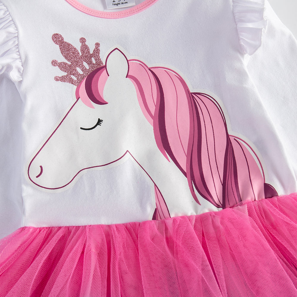 LONG SLEEVED DRESS WITH UNICORN - 10800