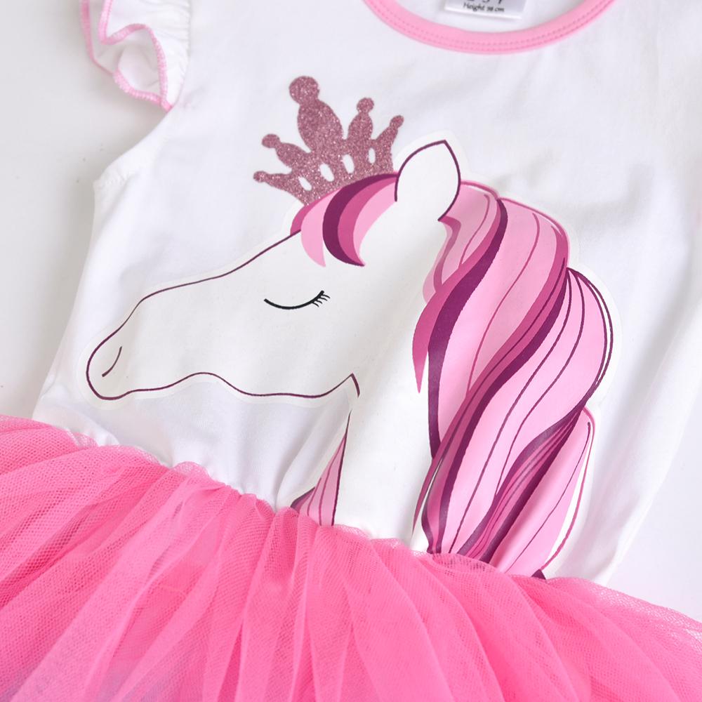 SHORT SLEEVED DRESS WITH UNICORN - 10000