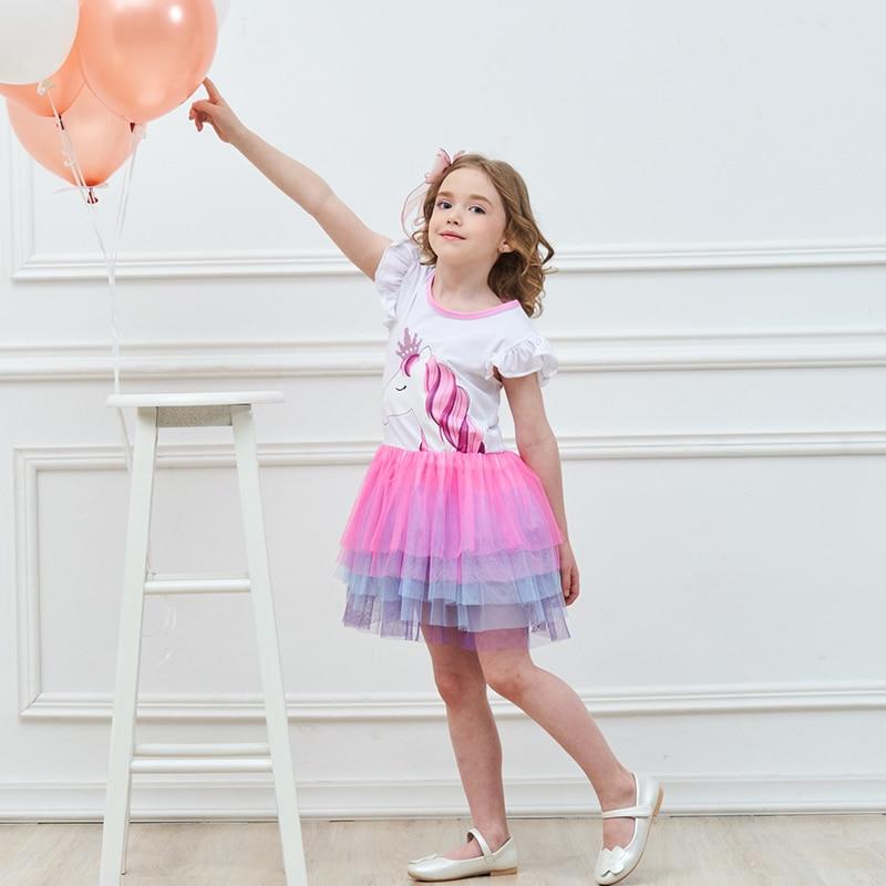 SHORT SLEEVED DRESS WITH UNICORN - 10000