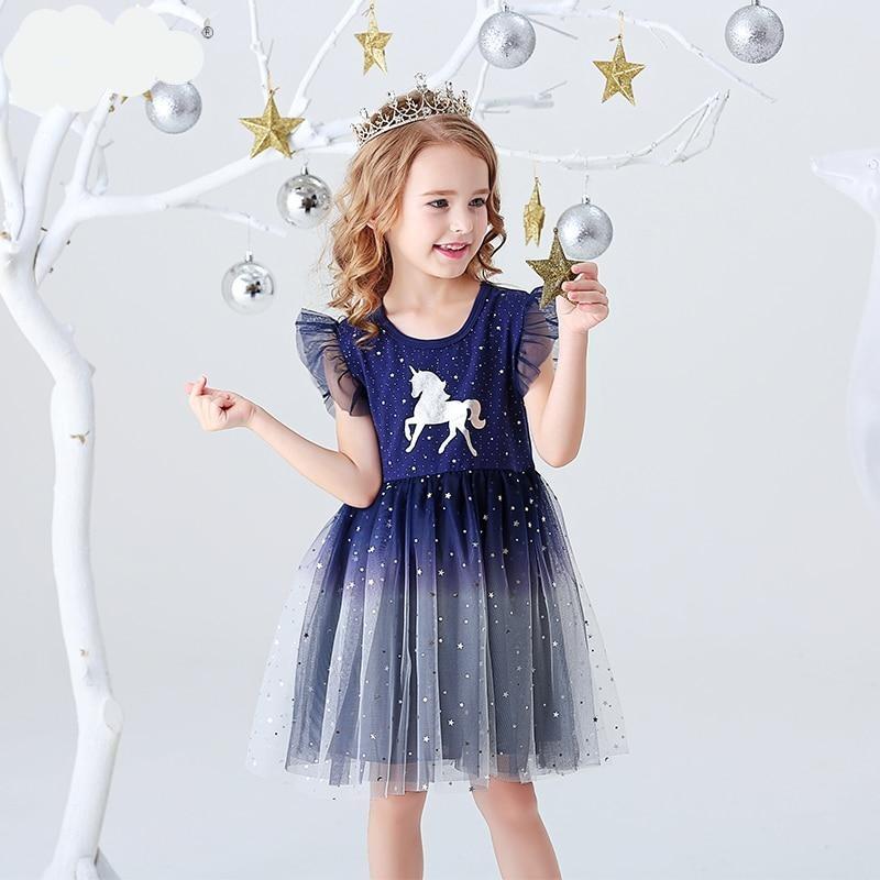 SHORT SLEEVED UNICORN DRESS - 10009