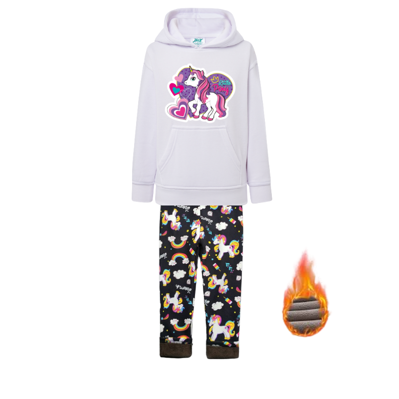 SET OF WARM LEGGINGS AND HOODIE FOR GIRLS - 11823