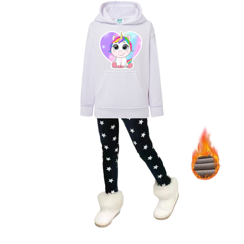 SET OF WARM LEGGINGS AND HOODIE FOR GIRLS - 11826
