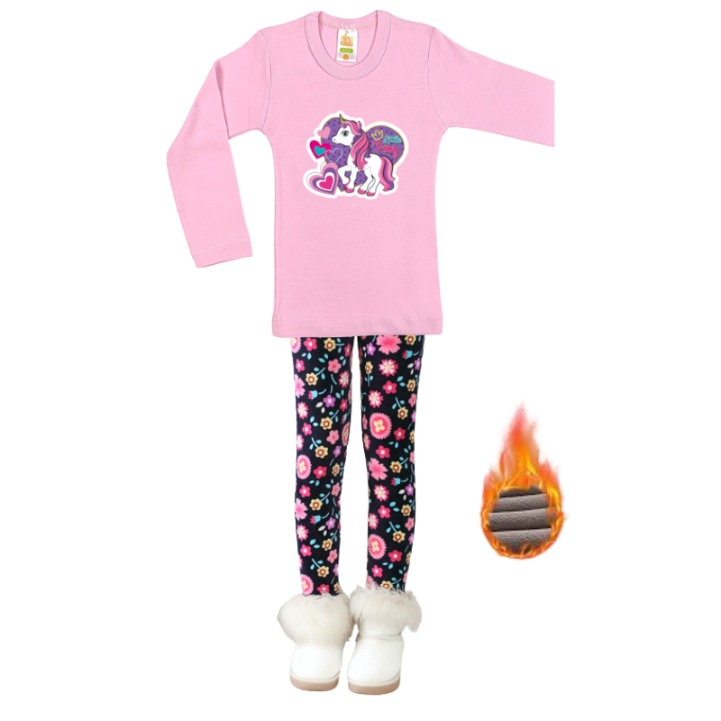 SET OF WARM LEGGINGS AND BLOUSE FOR GIRLS - 11830