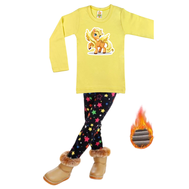 SET OF WARM LEGGINGS AND BLOUSE FOR GIRLS - 11831