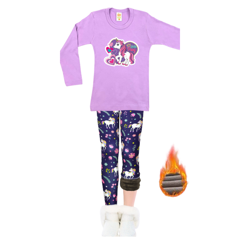 SET OF WARM LEGGINGS AND BLOUSE FOR GIRLS - 11833