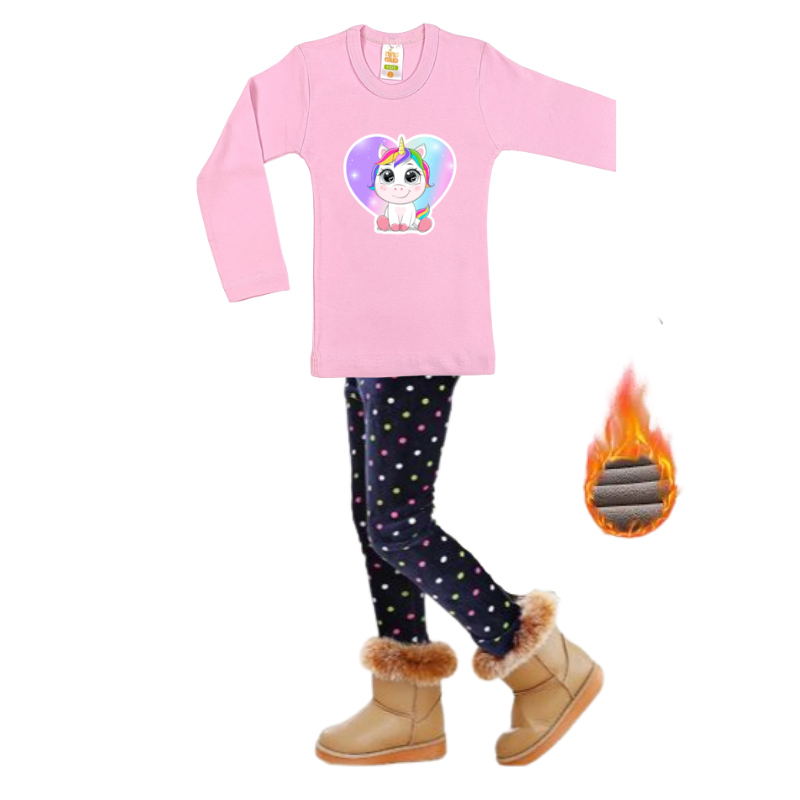 SET OF WARM LEGGINGS AND BLOUSE FOR GIRLS - 11837