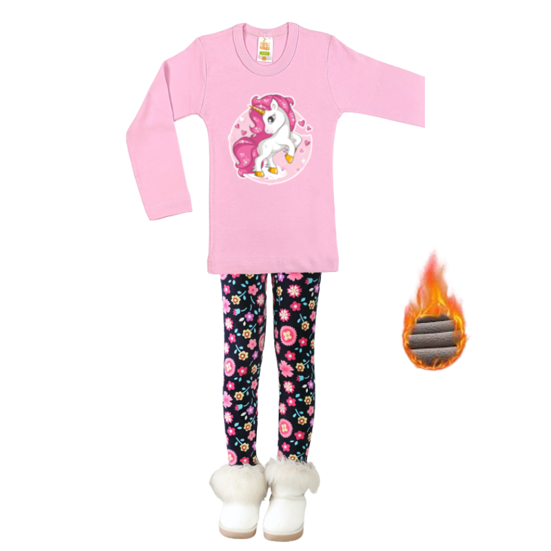 SET OF WARM LEGGINGS AND BLOUSE FOR GIRLS - 11839