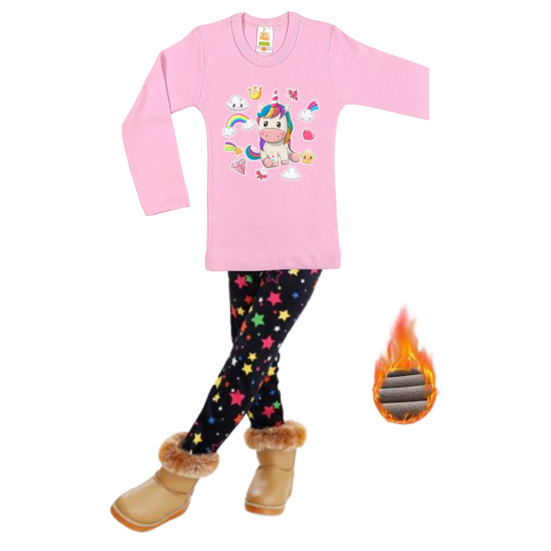 SET OF WARM LEGGINGS AND BLOUSE FOR GIRLS - 11840