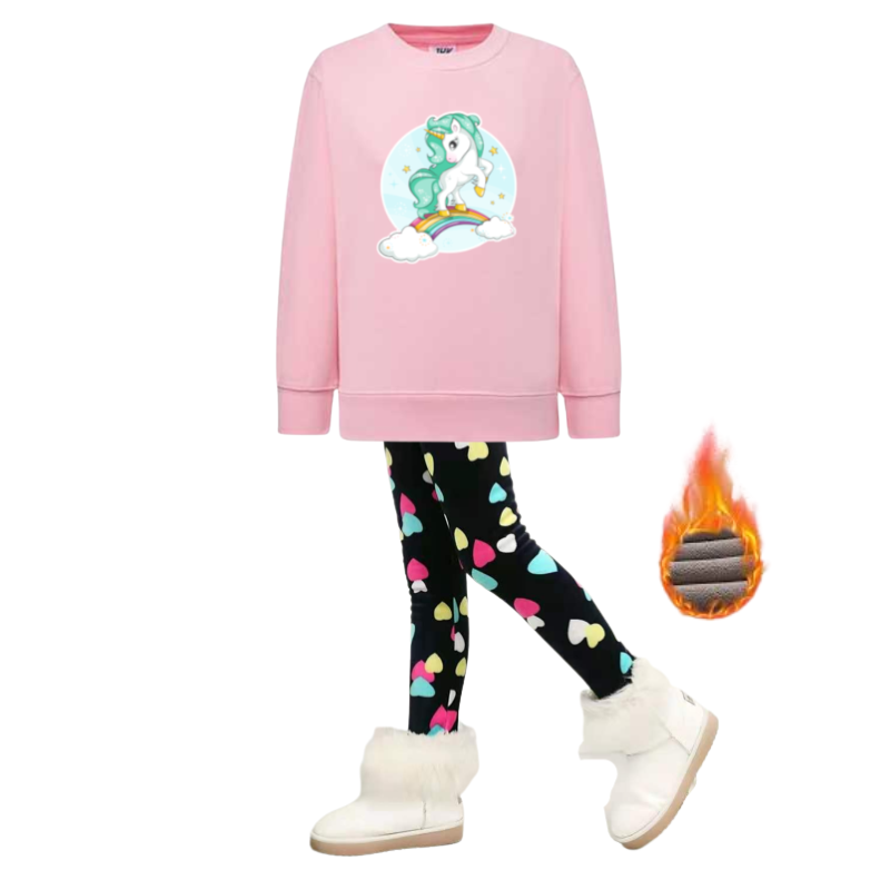 SET OF WARM LEGGINGS AND FOOTER FOR GIRLS - 11841
