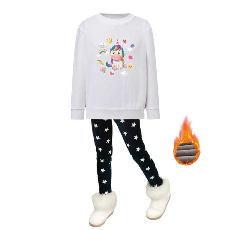 SET OF WARM LEGGINGS AND FOOTER FOR GIRLS - 11843
