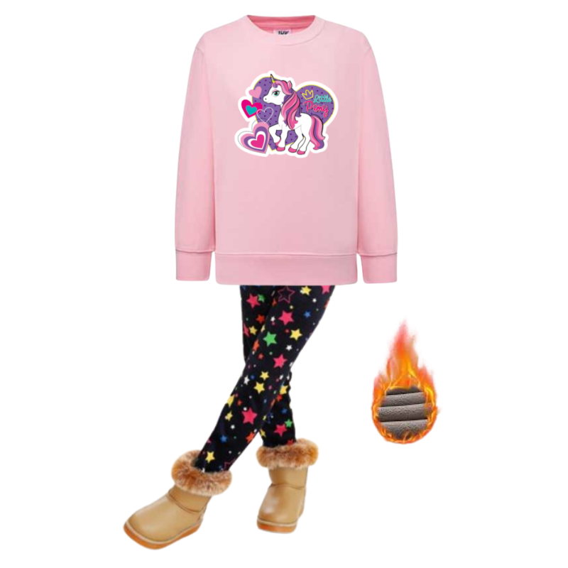 SET OF WARM LEGGINGS AND FOOTER FOR GIRLS - 11842