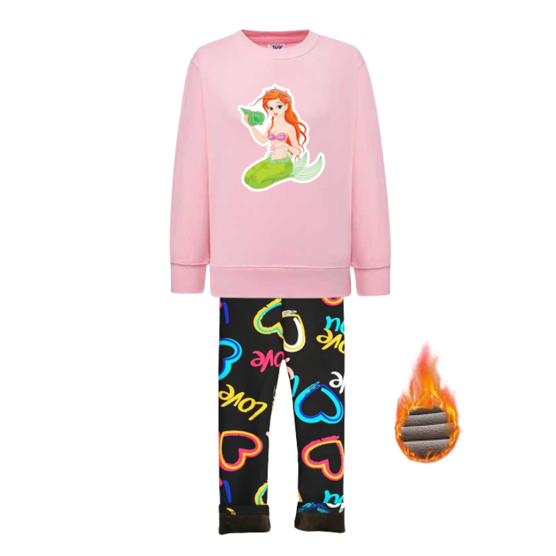 SET OF WARM LEGGINGS AND FOOTER FOR GIRLS - 11844