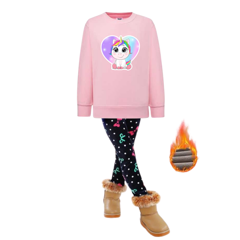 SET OF WARM LEGGINGS AND FOOTER FOR GIRLS - 11846
