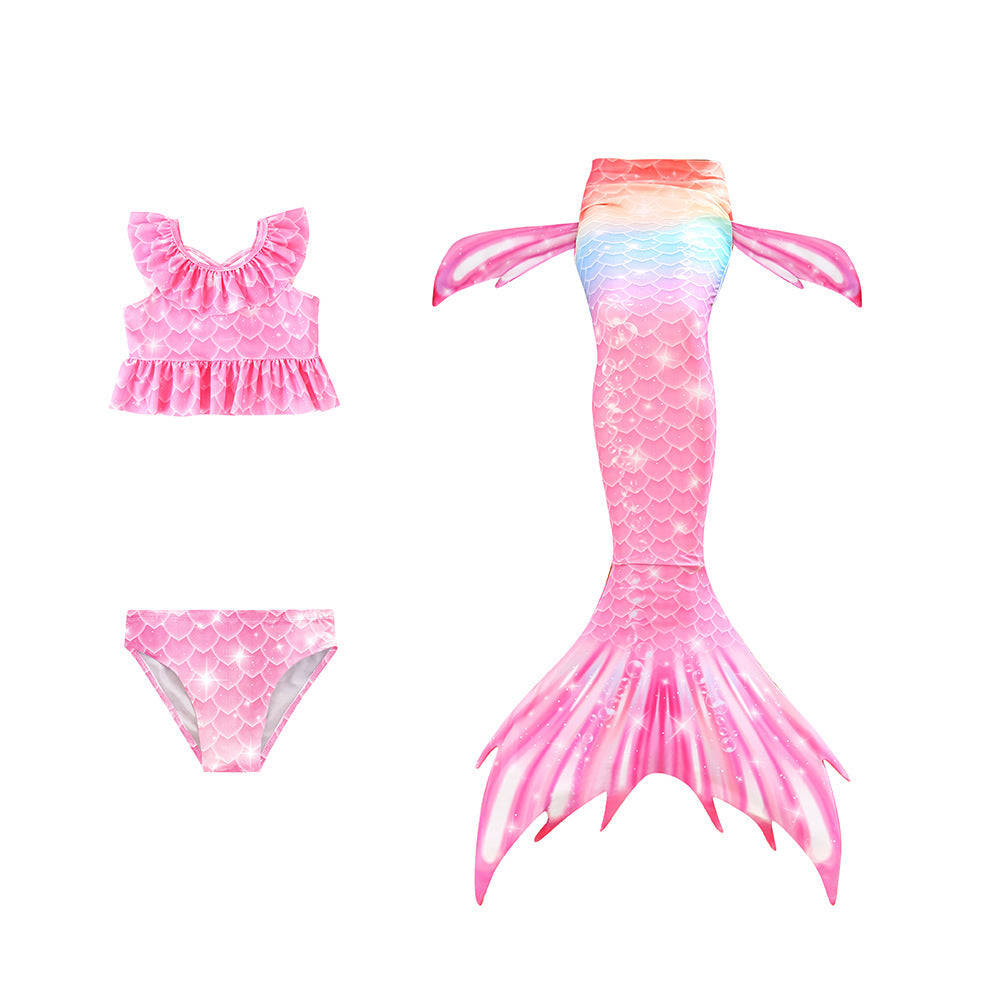 SET OF BIKINI SWIMSUIT FOR GIRLS WITH MERMAID TAIL - 11996