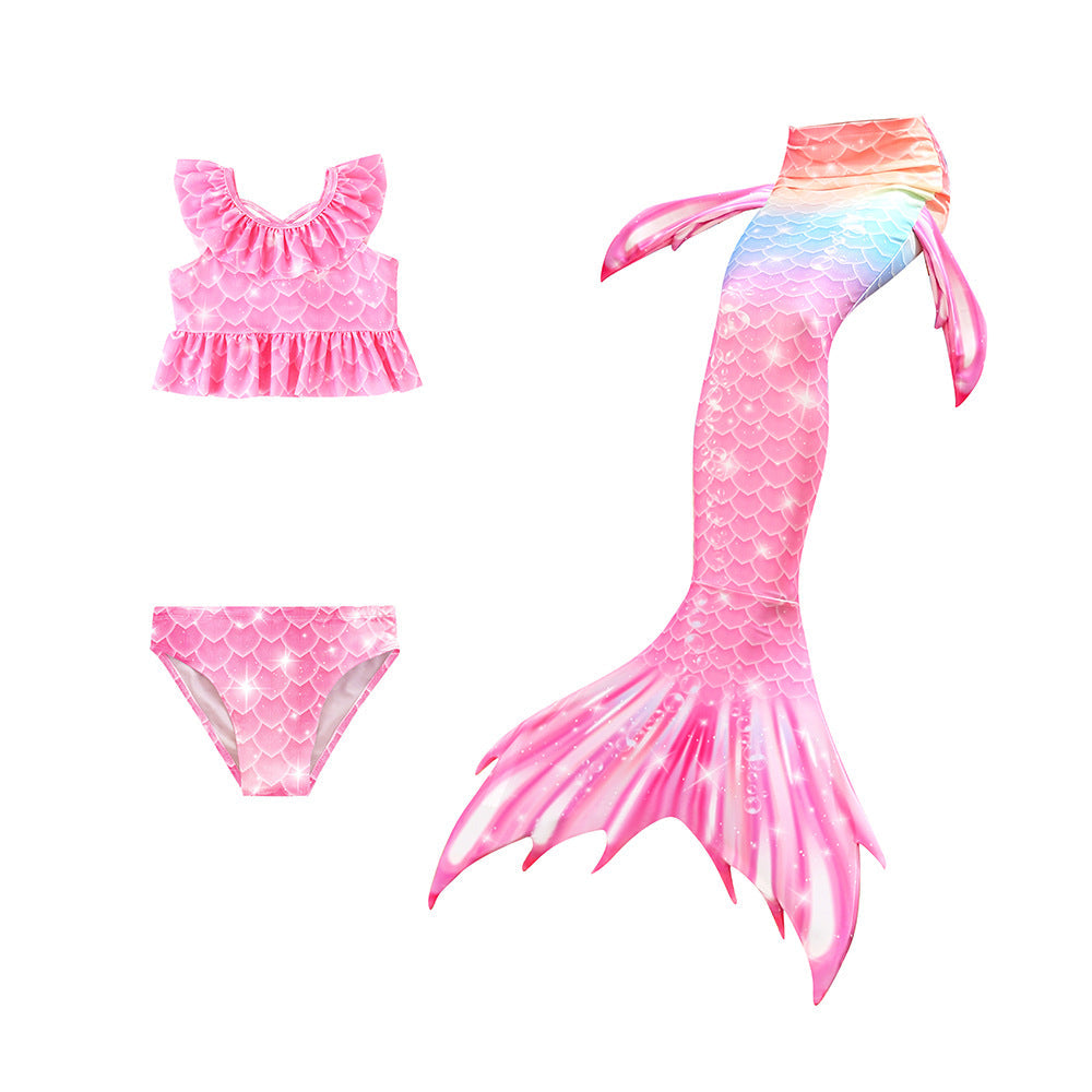 SET OF BIKINI SWIMSUIT FOR GIRLS WITH MERMAID TAIL - 11996