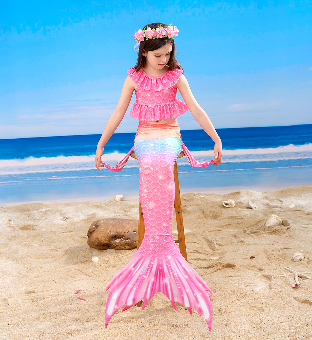 SET OF BIKINI SWIMSUIT FOR GIRLS WITH MERMAID TAIL - 11996