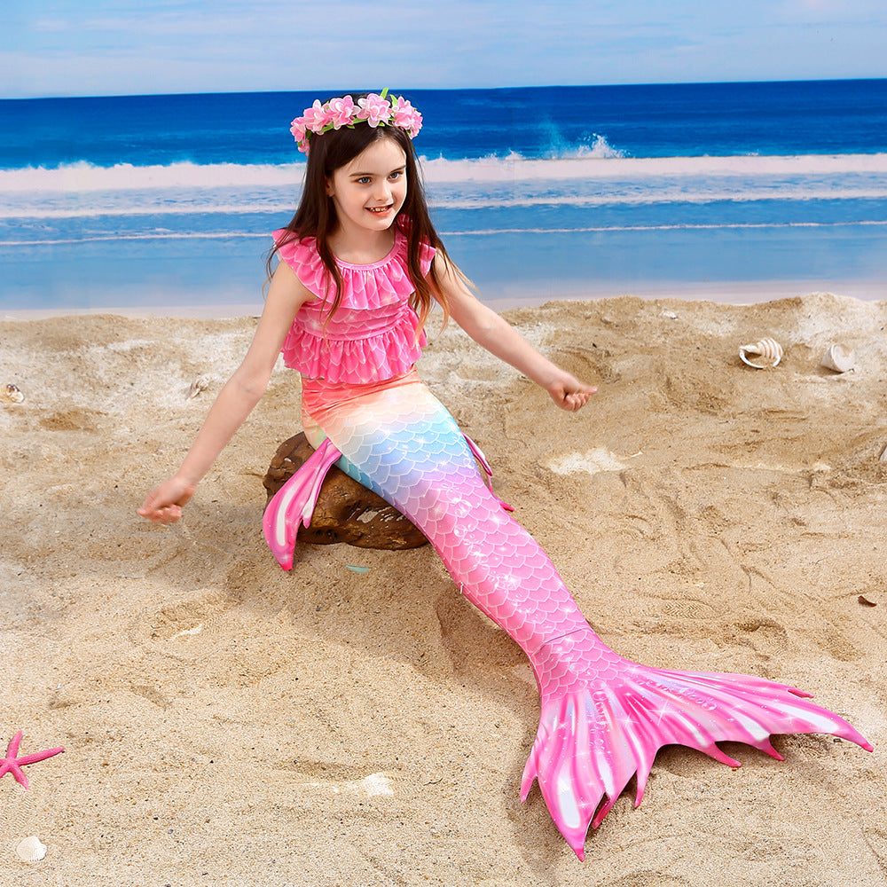 SET OF BIKINI SWIMSUIT FOR GIRLS WITH MERMAID TAIL - 11996