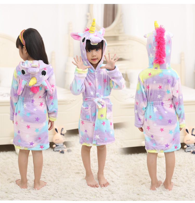 UNICORN ROBE WITH HOODIE FOR GIRLS - 12434