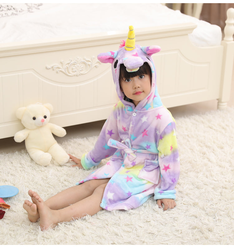 UNICORN ROBE WITH HOODIE FOR GIRLS - 12434
