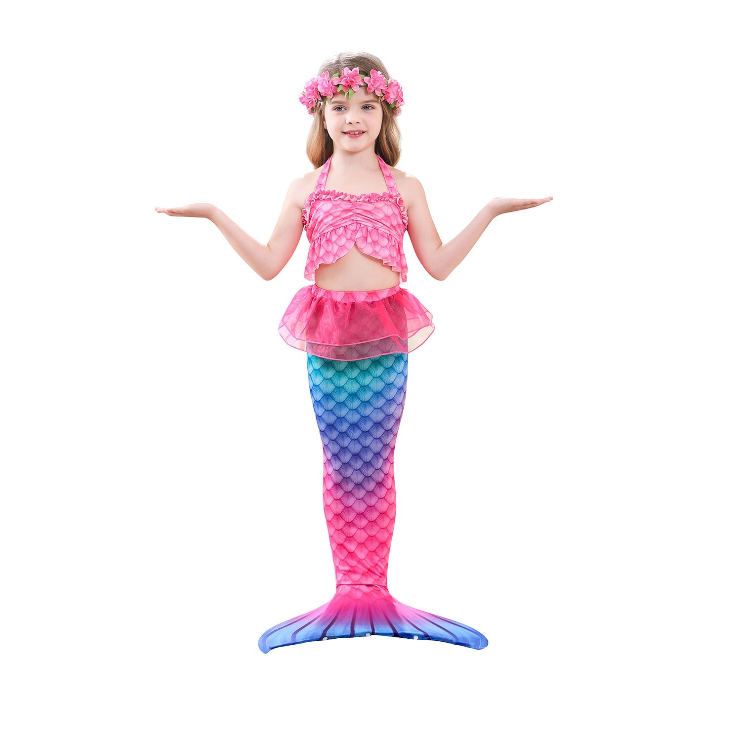 SET OF BIKINI SWIMSUIT FOR GIRLS WITH MERMAID TAIL - 11682
