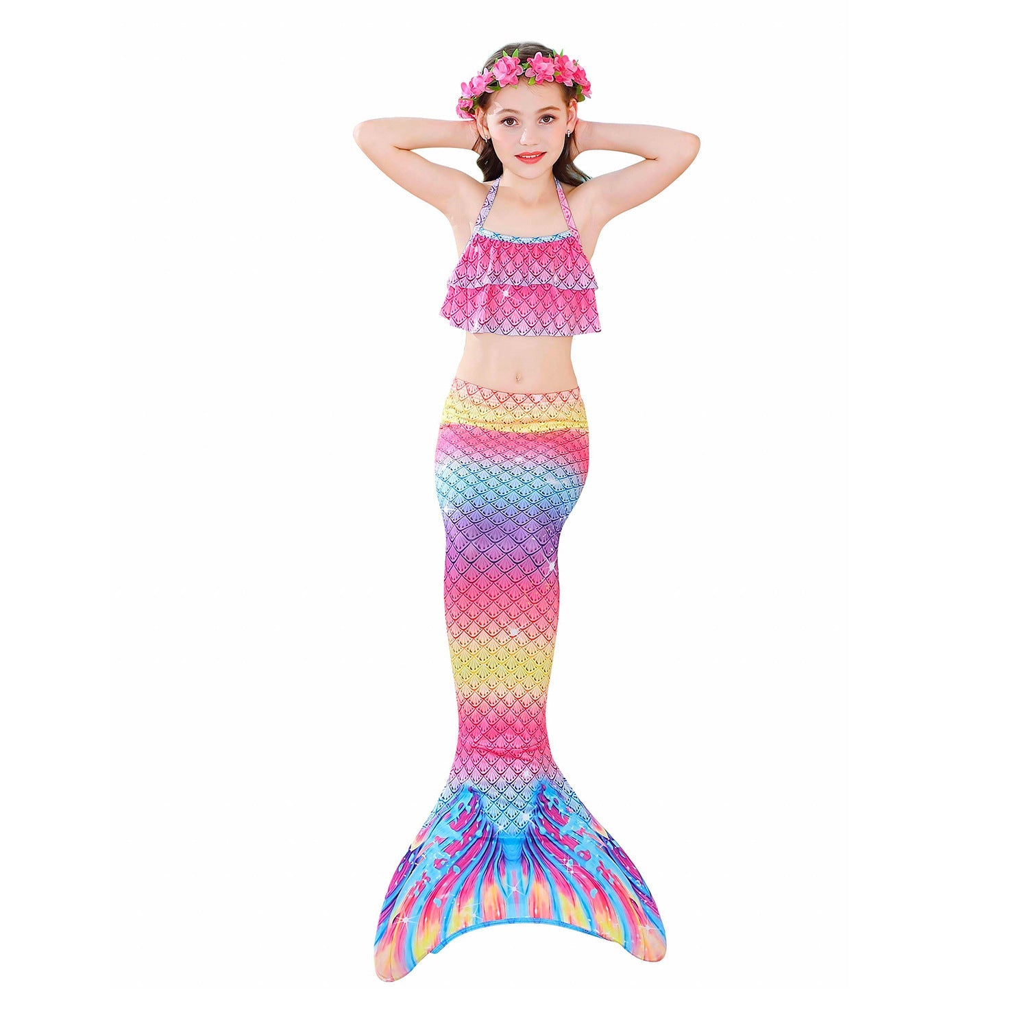 SET OF BIKINI SWIMSUIT FOR GIRLS WITH MERMAID TAIL - 11679