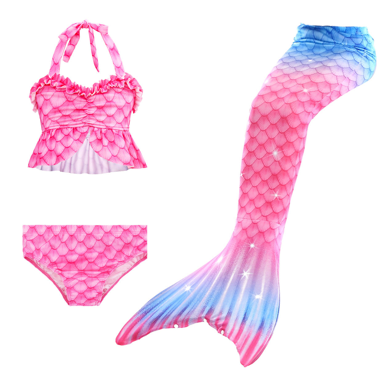 SET OF BIKINI SWIMSUIT FOR GIRLS WITH MERMAID TAIL - 11683