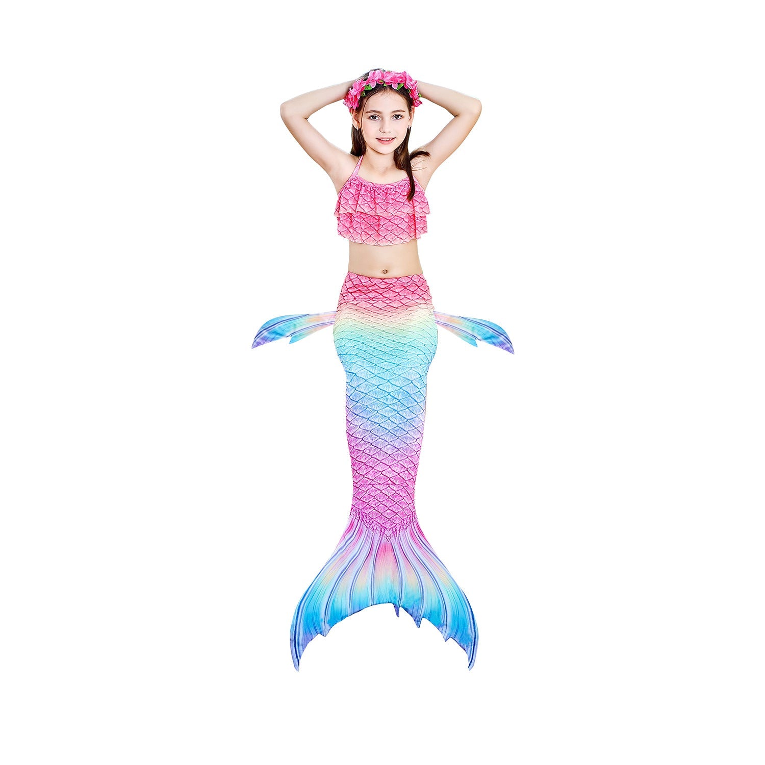 SET OF BIKINI SWIMSUIT FOR GIRLS WITH MERMAID TAIL - 11681