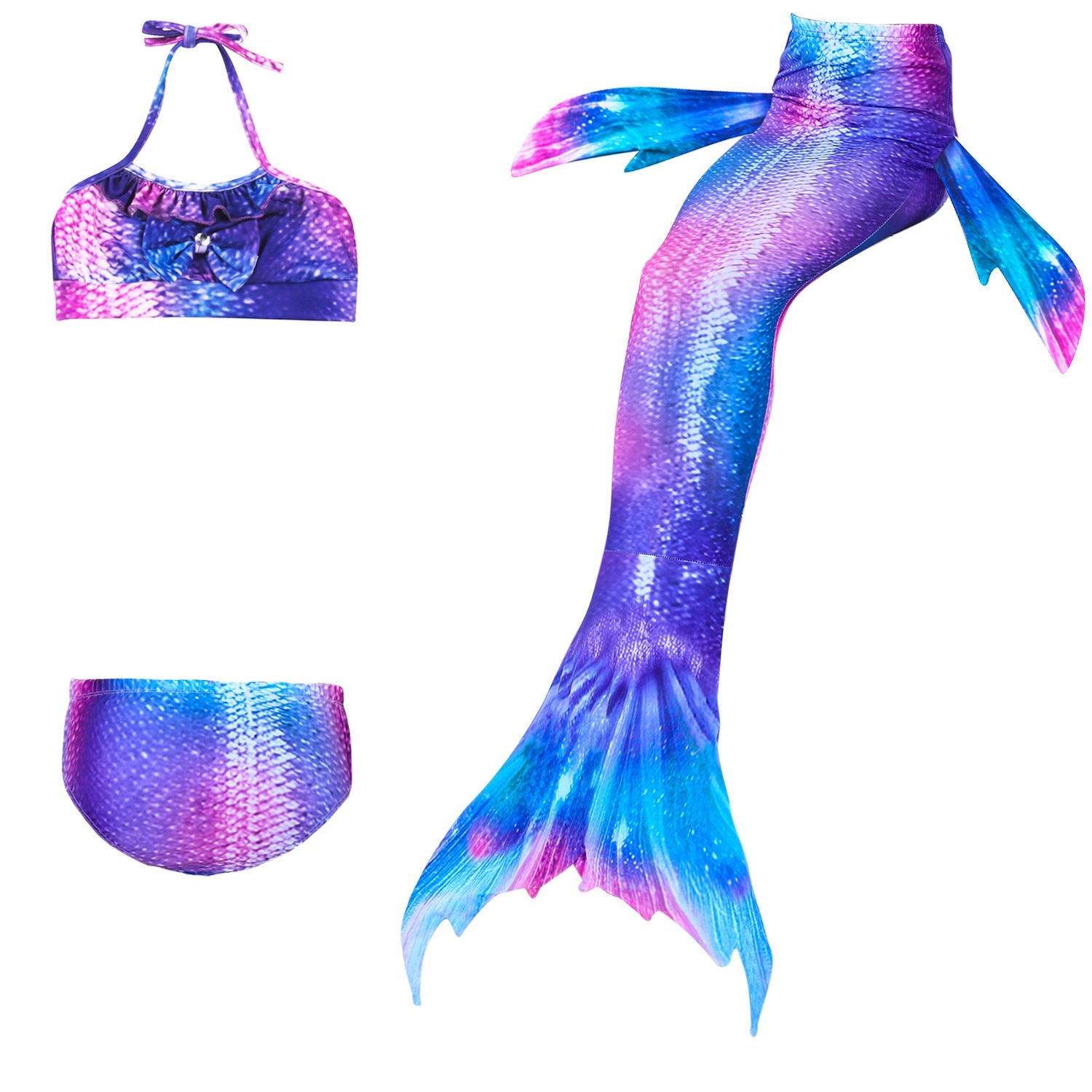 SET OF BIKINI SWIMSUIT FOR GIRLS WITH MERMAID TAIL - 11677