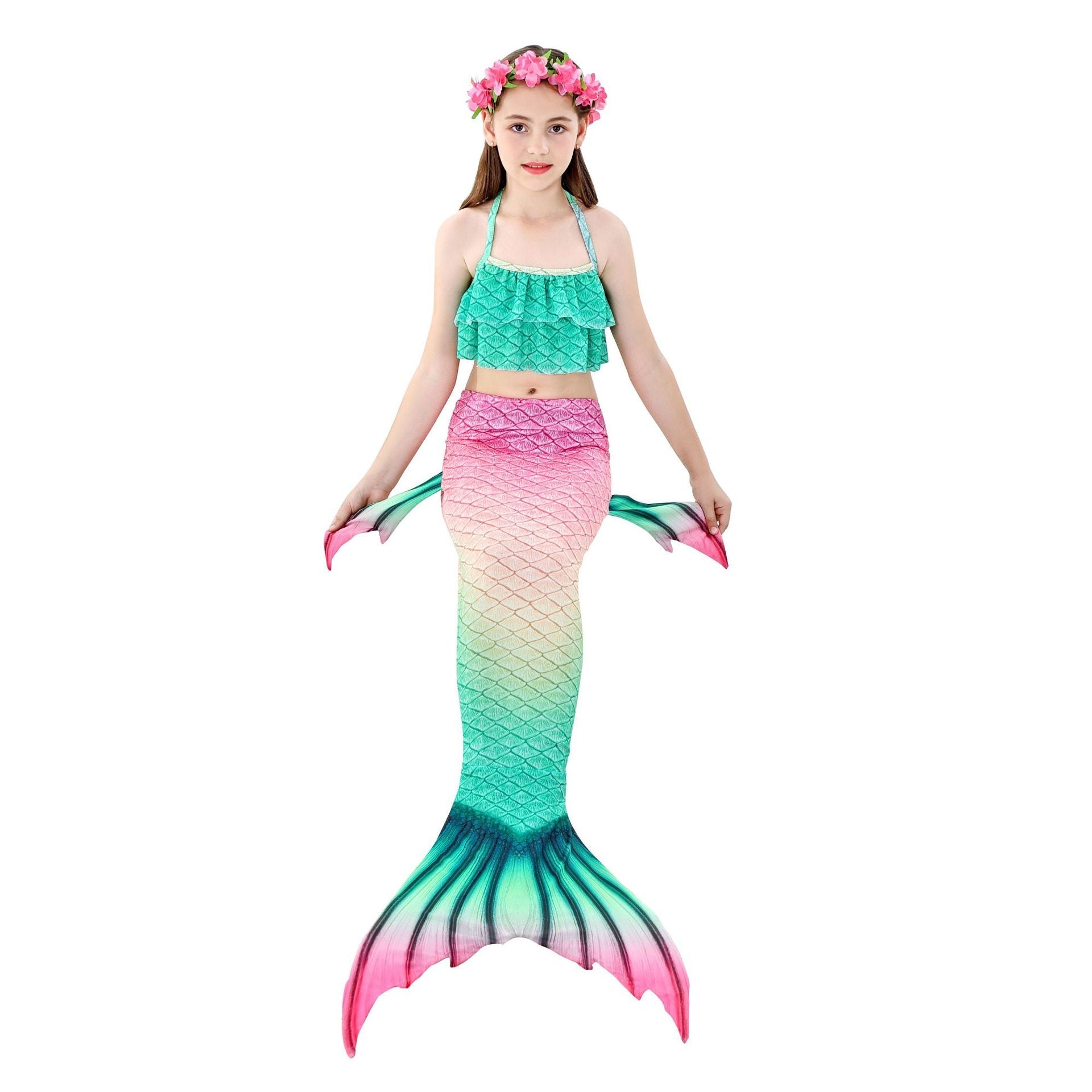SET OF BIKINI SWIMSUIT FOR GIRLS WITH MERMAID TAIL - 11680