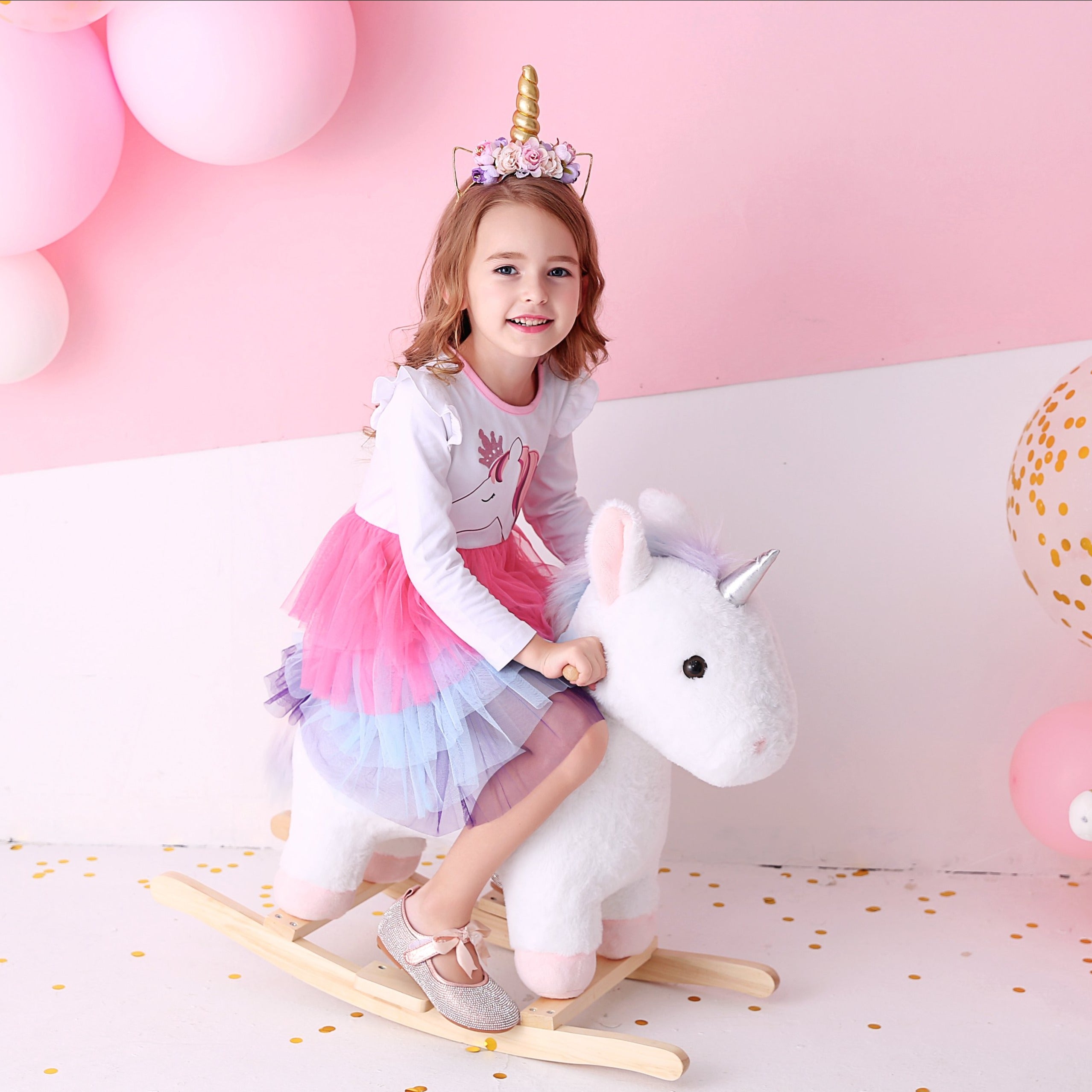 LONG SLEEVED DRESS WITH UNICORN - 10800