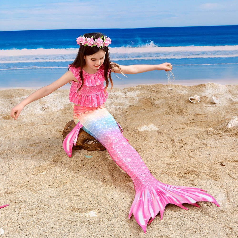 SET OF BIKINI SWIMSUIT FOR GIRLS WITH MERMAID TAIL - 11996