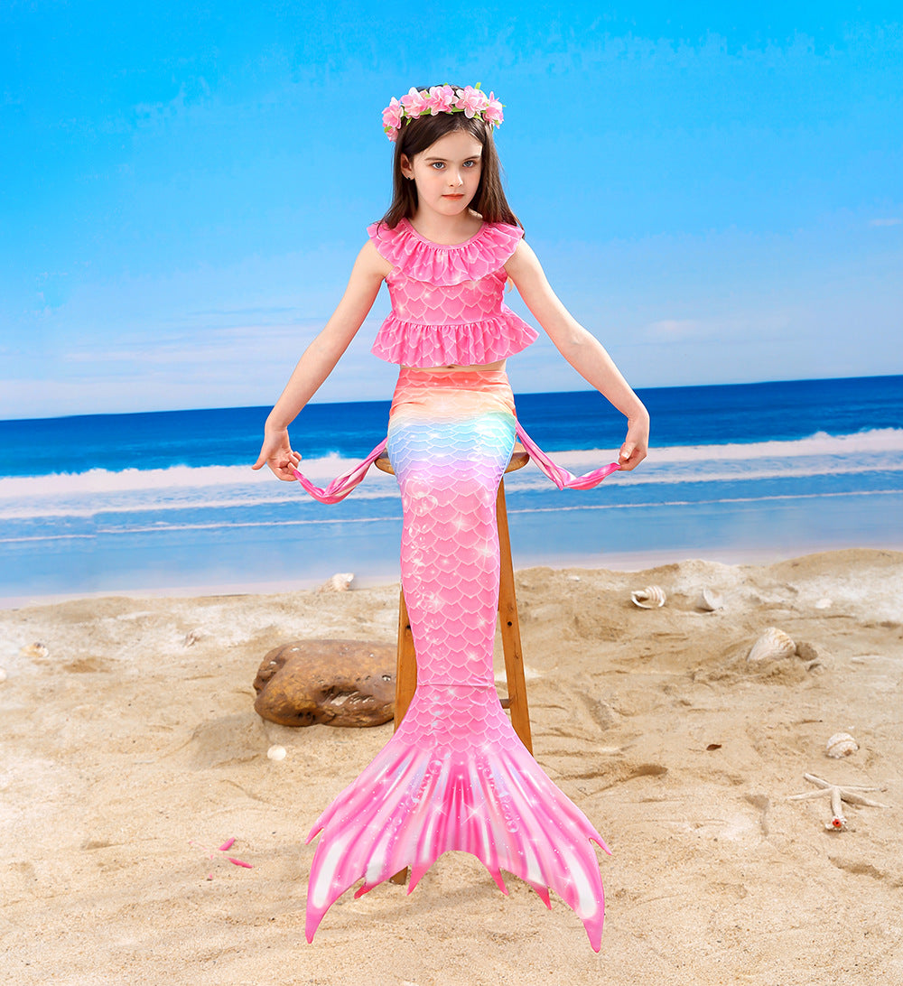 SET OF BIKINI SWIMSUIT FOR GIRLS WITH MERMAID TAIL - 11996