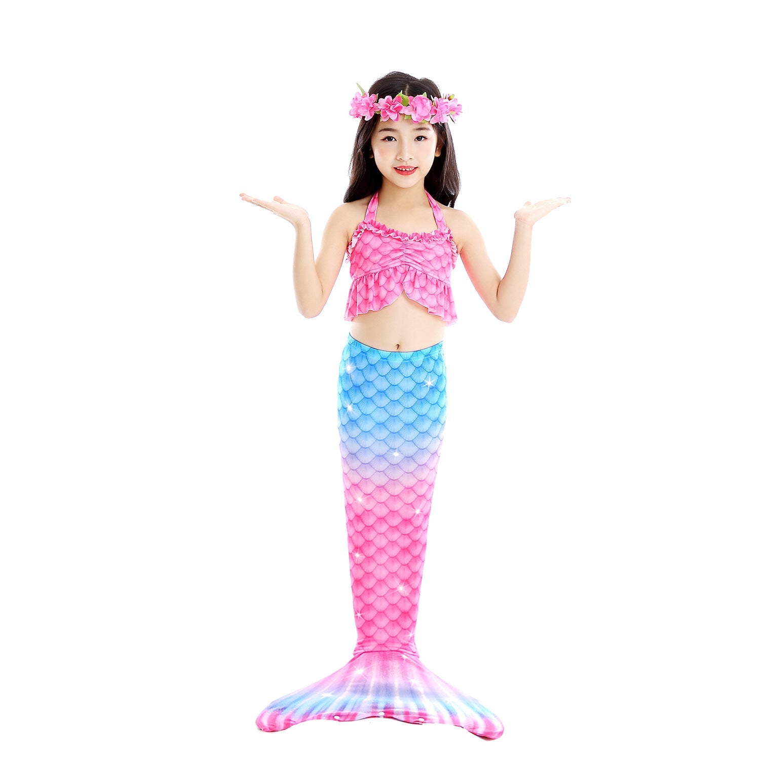 SET OF BIKINI SWIMSUIT FOR GIRLS WITH MERMAID TAIL - 11683