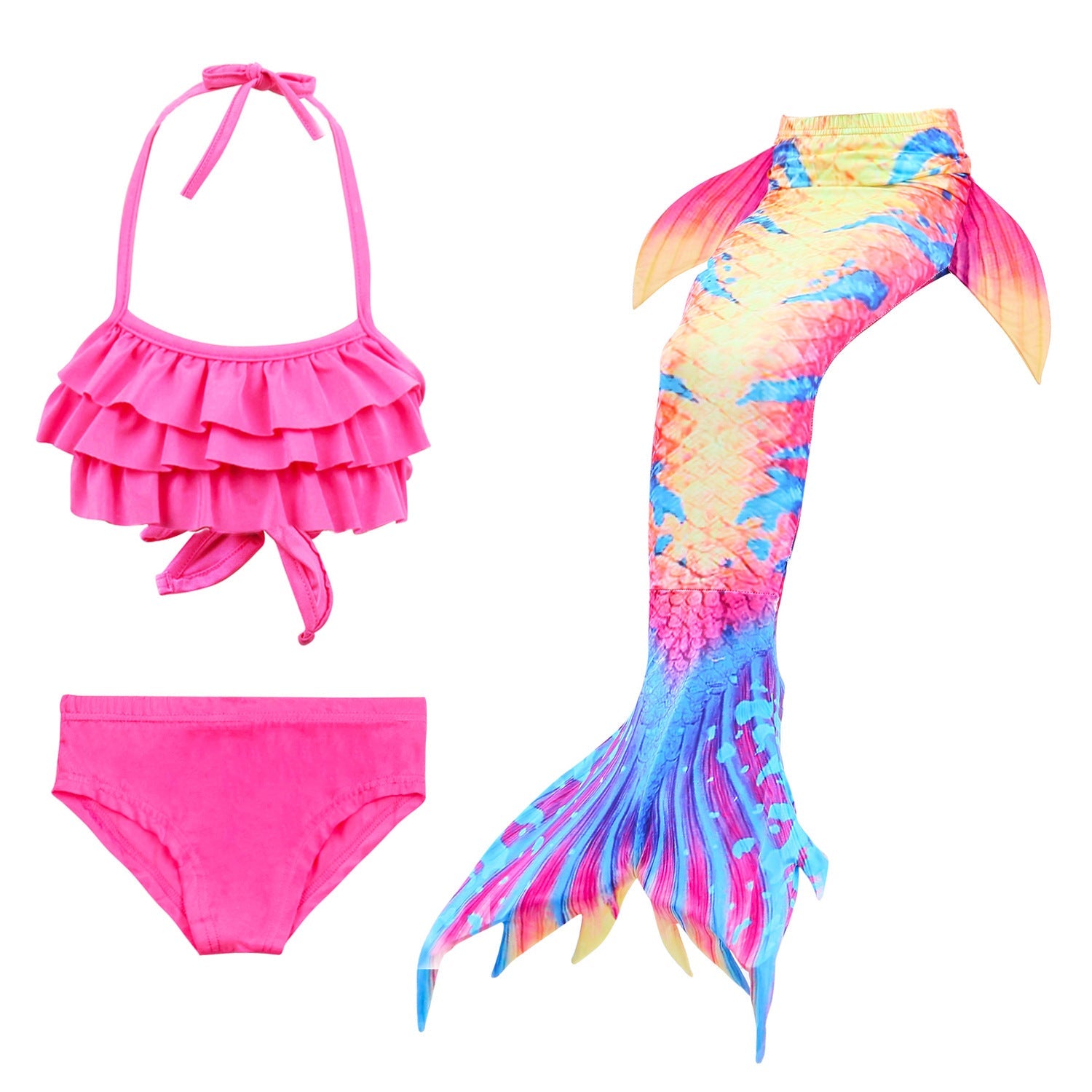 SET OF BIKINI SWIMSUIT FOR GIRLS WITH MERMAID TAIL - 11678