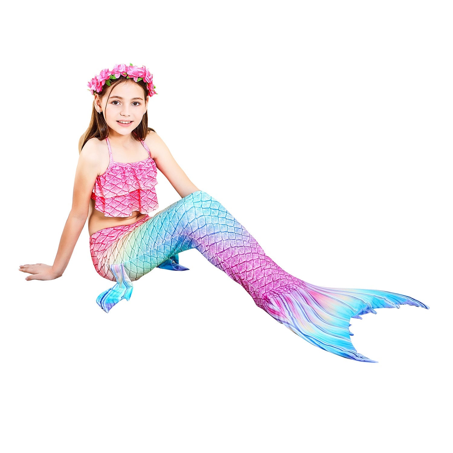 SET OF BIKINI SWIMSUIT FOR GIRLS WITH MERMAID TAIL - 11681