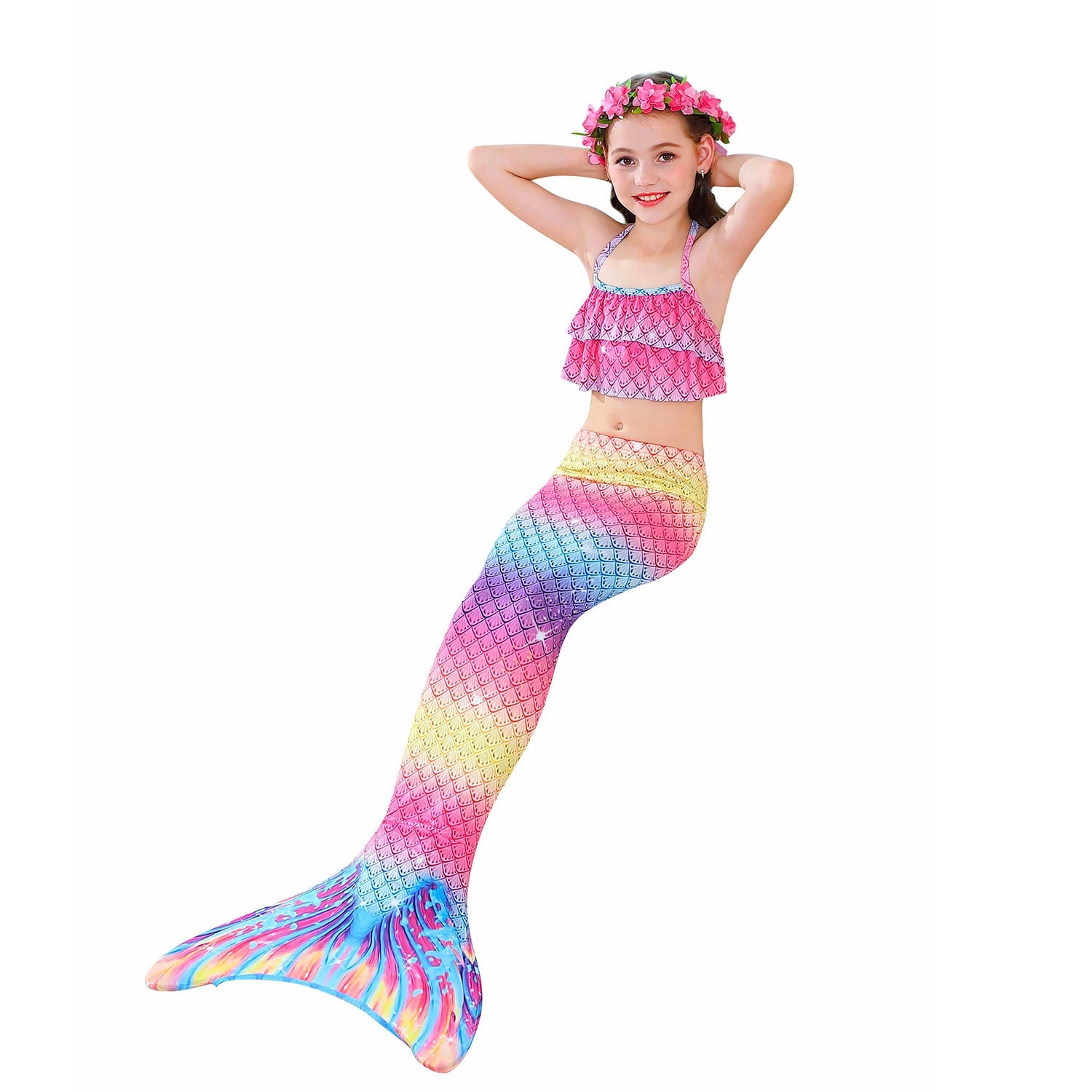 SET OF BIKINI SWIMSUIT FOR GIRLS WITH MERMAID TAIL - 11679