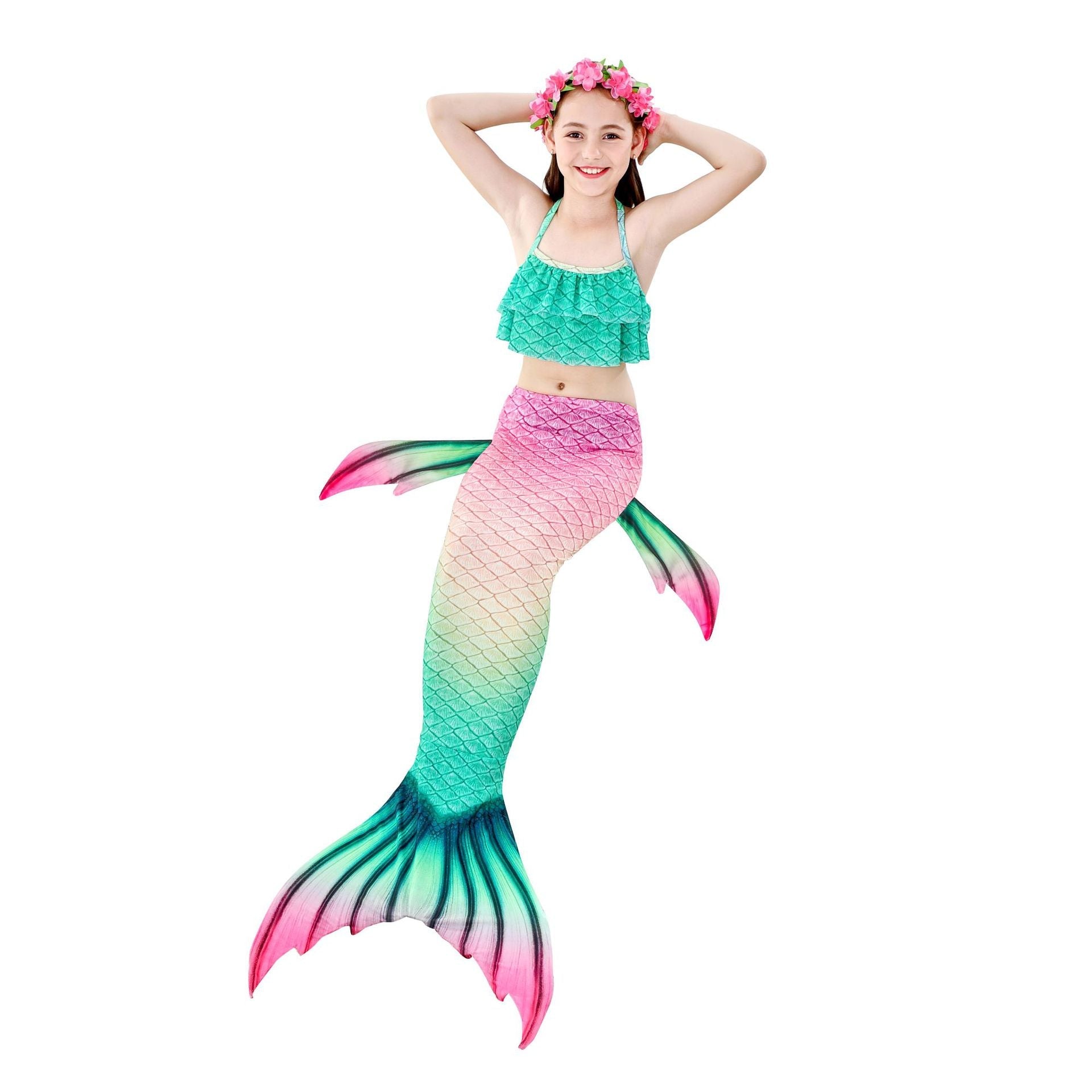 SET OF BIKINI SWIMSUIT FOR GIRLS WITH MERMAID TAIL - 11680