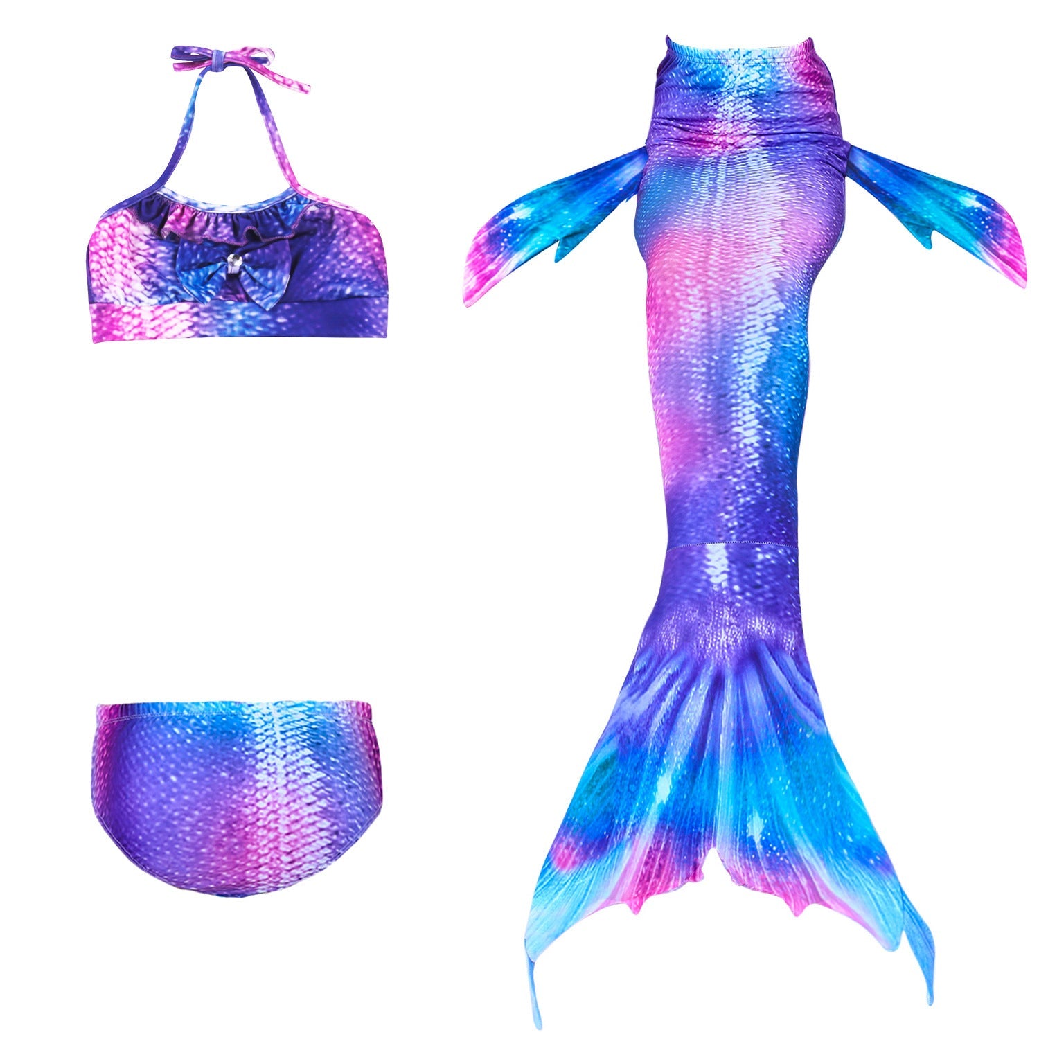 SET OF BIKINI SWIMSUIT FOR GIRLS WITH MERMAID TAIL - 11677