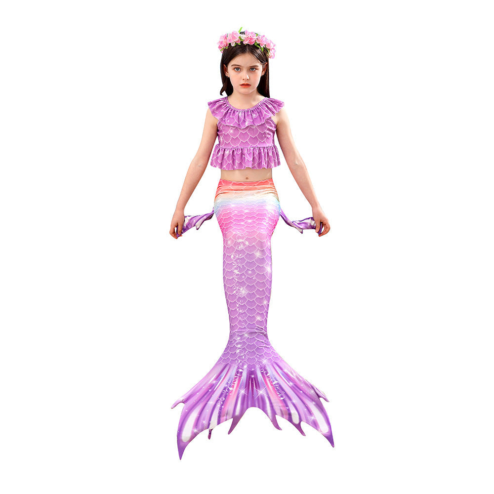SET OF BIKINI SWIMSUIT FOR GIRLS WITH MERMAID TAIL - 11999