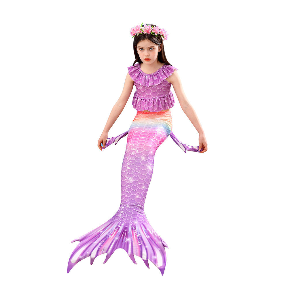 SET OF BIKINI SWIMSUIT FOR GIRLS WITH MERMAID TAIL - 11999