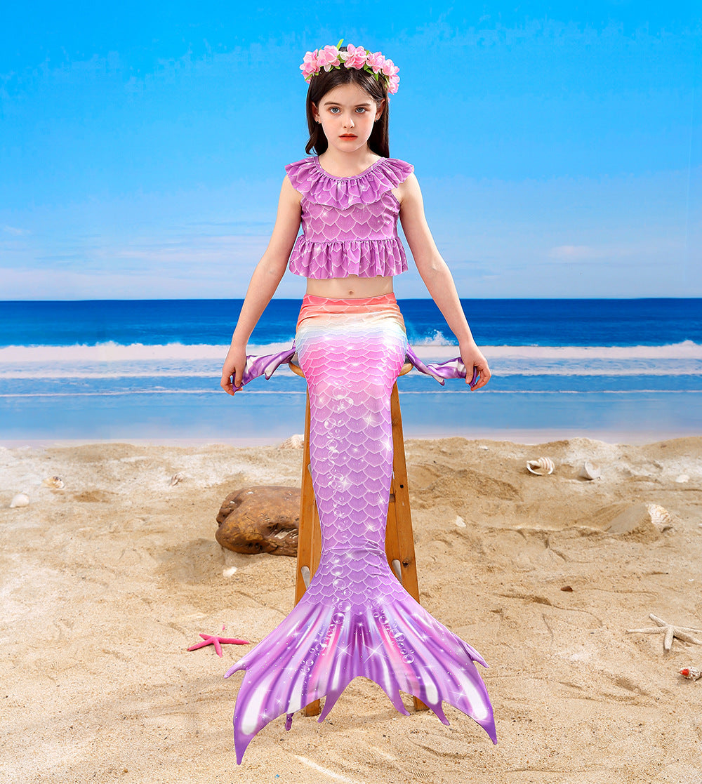 SET OF BIKINI SWIMSUIT FOR GIRLS WITH MERMAID TAIL - 11999