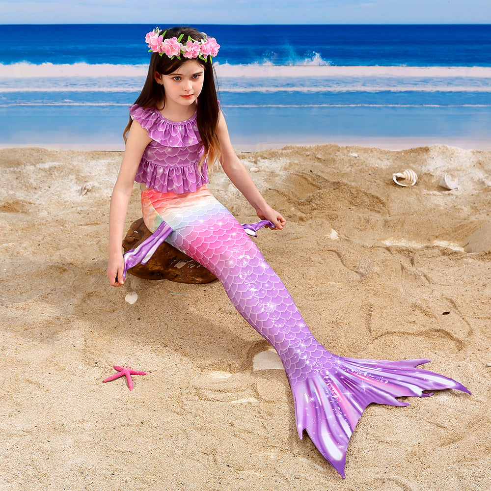 SET OF BIKINI SWIMSUIT FOR GIRLS WITH MERMAID TAIL - 11999