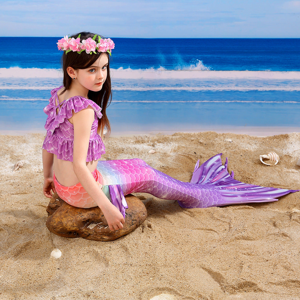 SET OF BIKINI SWIMSUIT FOR GIRLS WITH MERMAID TAIL - 11999