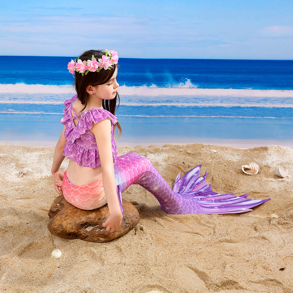 SET OF BIKINI SWIMSUIT FOR GIRLS WITH MERMAID TAIL - 11999